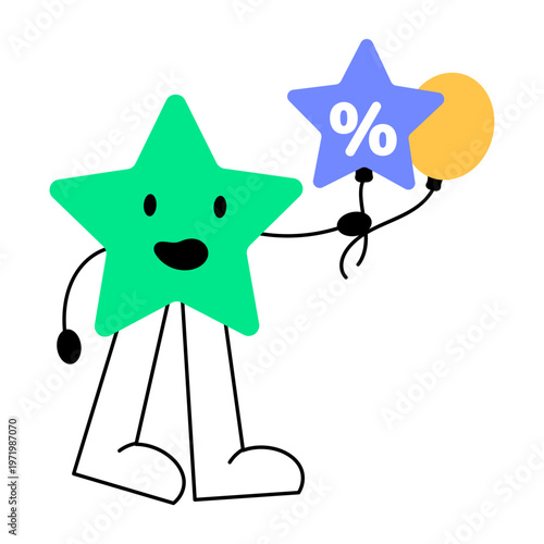 Flat style icon representing discount