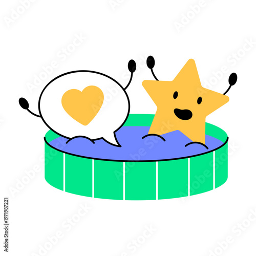 Flat style icon representing reaction