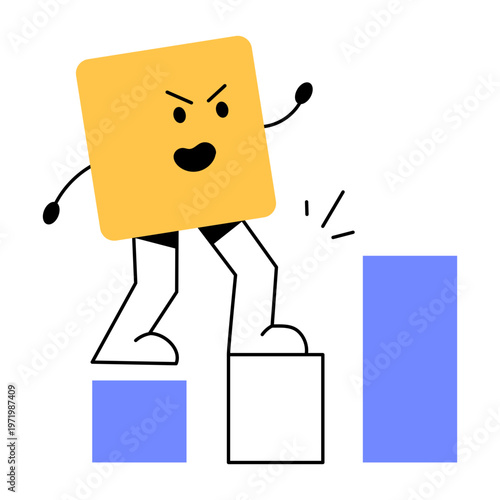 Flat style icon representing work progress