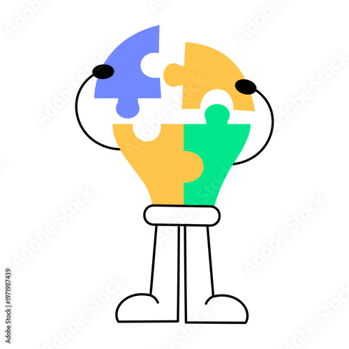 Flat style icon representing problem solving