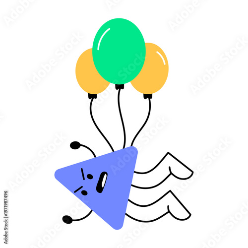 Flat style icon representing performance down