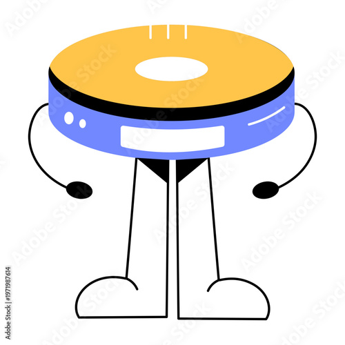 A flat style icon showing vacuum cleaner