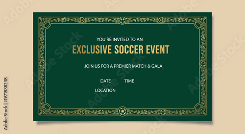 Exclusive Soccer Event Invitation Card - Premier Match & Gala