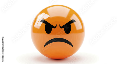 Angry Emoji Face - Frustrated Emotion, Negative Expression, Anger Symbol