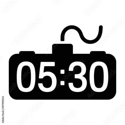 Vector alarm clock set to display a time of five thirty