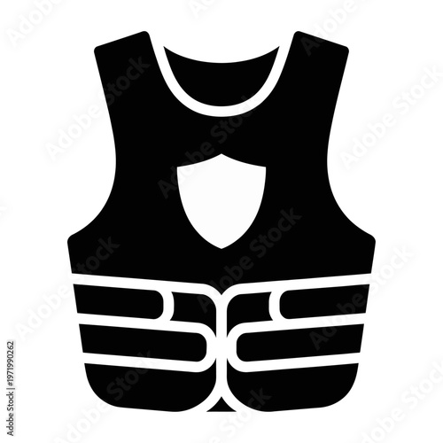 Vector of a bulletproof vest with a shield design