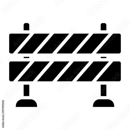 Vector of two striped barricades used for road or construction blockades