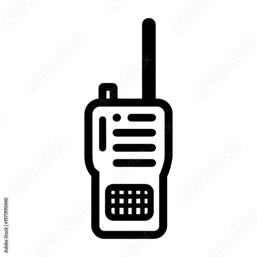 Sleek handheld walkie-talkie vector icon with a prominent antenna