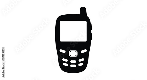 Black walkie talkie device a simple communication tool shown as a silhouette