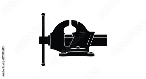 Black vice grip tool isolated on a white background a striking silhouette