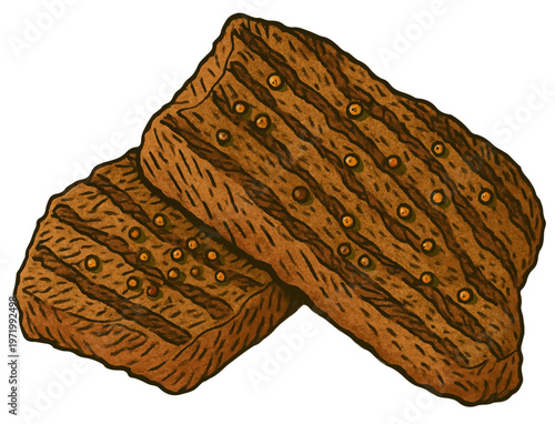 Steak with Herbs Clipart for Menu, Packaging, Branding