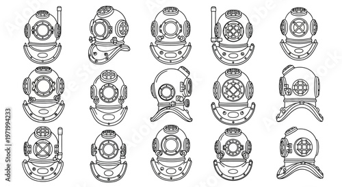 Vintage Diving Helmets Collection - Classic Underwater Exploration Gear