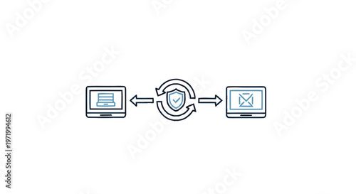 Secure Data Transfer - Illustration of Protected Digital Communication.