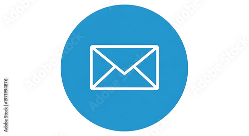 email icon, blue circle, white envelope symbol, communication logo