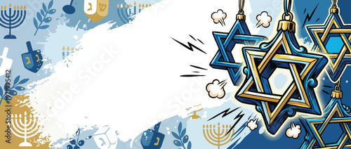 Hanukkah Ornaments and Symbols Holiday Banner