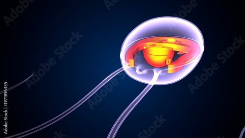 Chlamydomonas insect anatomy. 3d illustrations