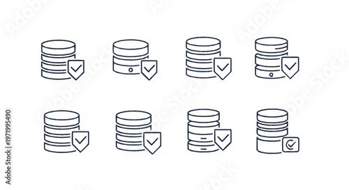 Secure Database Servers with Shield Icons Representing Data Protection.