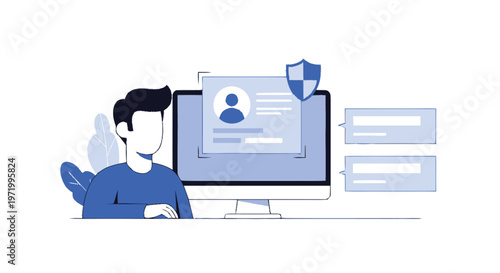 Secured Online Account - Illustration of Digital Security and Protection.