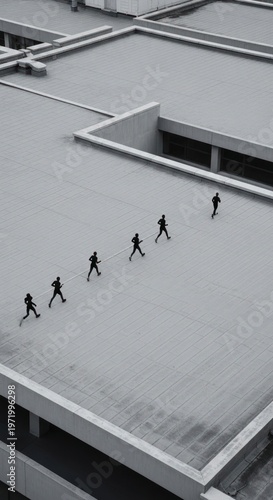 Modern rooftop with minimalist design featuring