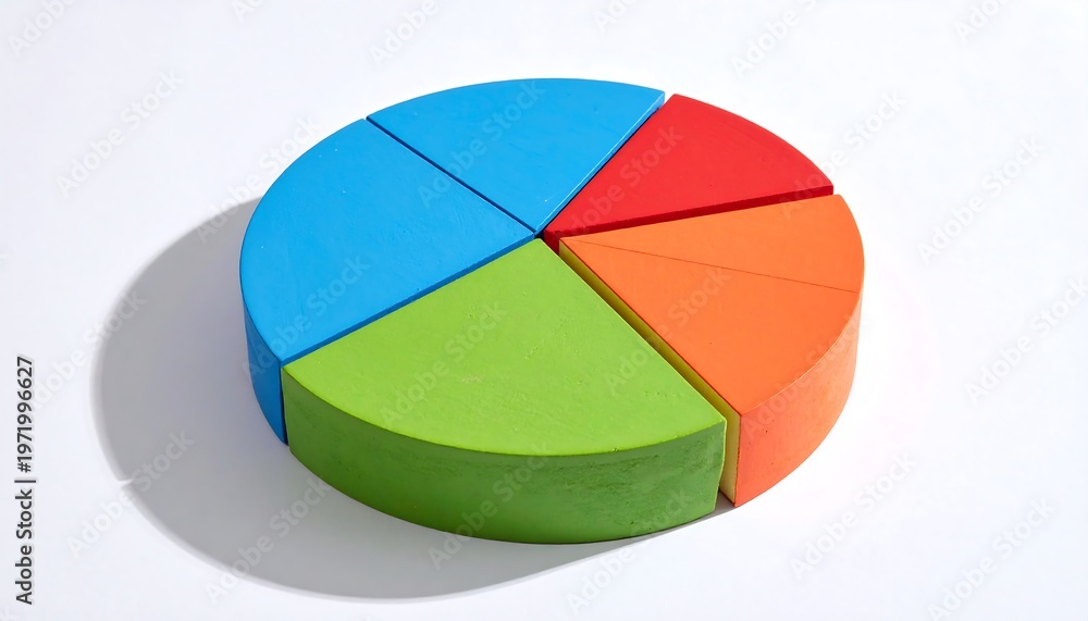 Fototapeta premium A colorful pie chart model with four sections