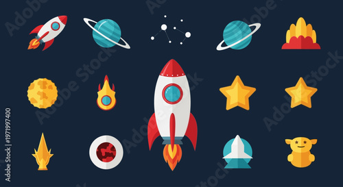 National Space Day Celebrations with Rocket Launch on a Stunning Cosmic Background