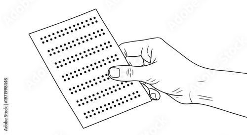 hand holding braille book