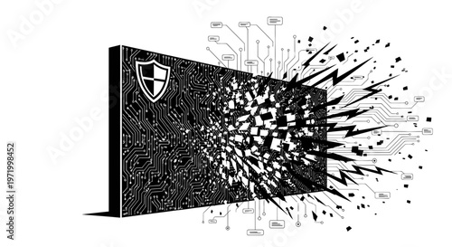 hacking, security, circuit board, explosion