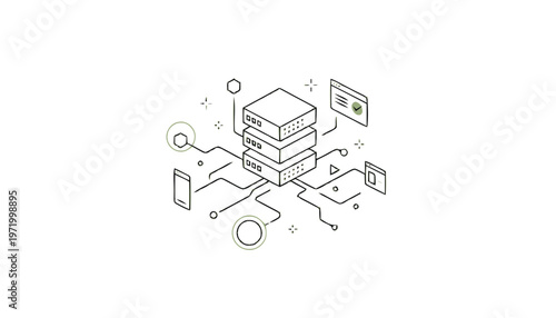 Server and devices network connection.