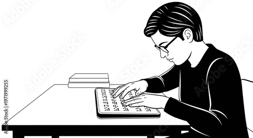 man typing on computer keyboard