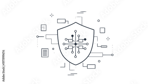 Shield with circuit board design.