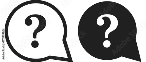 Help and support icon collection, featuring question mark symbols, advice and ask icons, chat question signs, and question concept graphics, simple modern