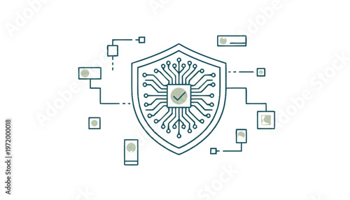 Shield with circuit board design.