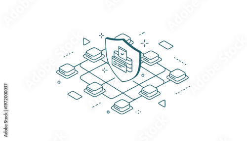 Shield Protecting Networked Computer Servers.