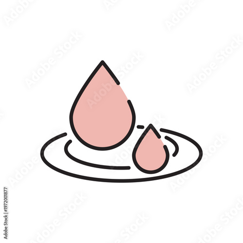 水分・うるおいを表すスキンケアアイコン（保湿）