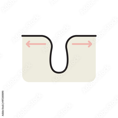 毛穴の開きを表す皮膚断面アイコン（肌トラブル）