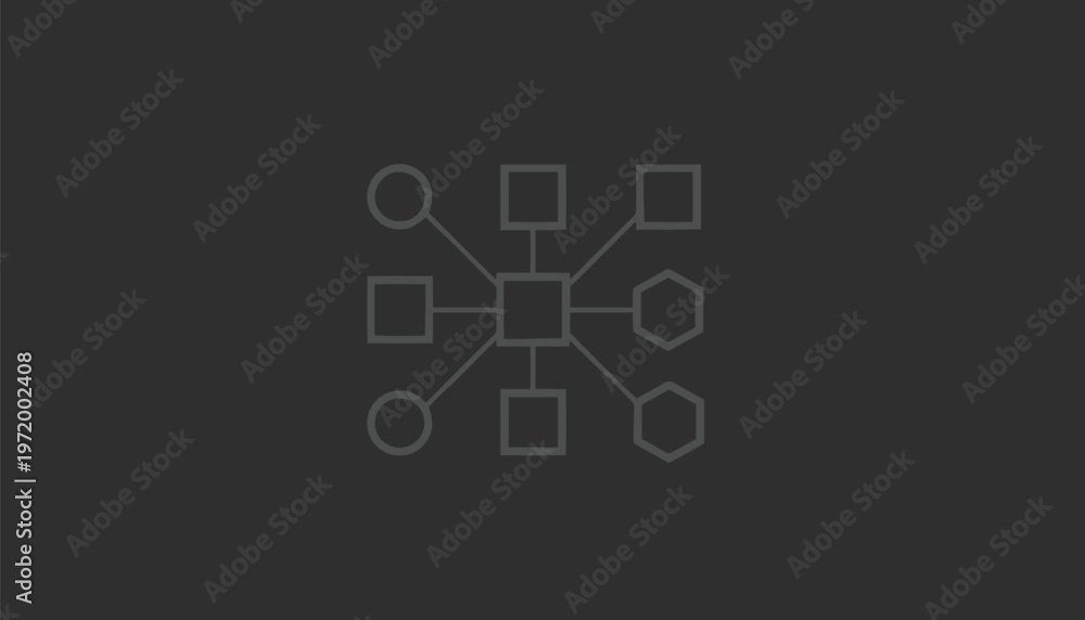 Fototapeta premium Simple hand-drawn network diagram on a dark background.