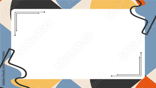 Vászonkép Vibrant border background with evergreen elements