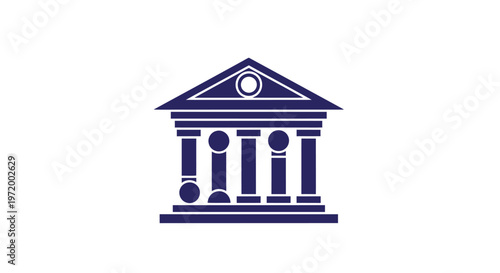 Simple illustration of a classical building with columns and pediment.