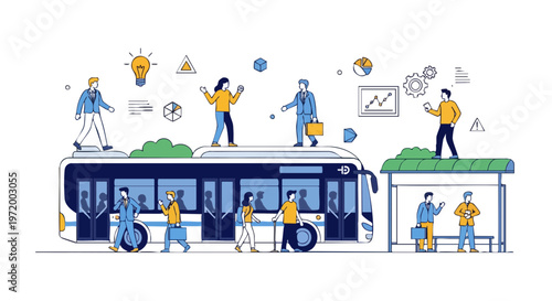 Sustainable Urban Electric Bus Transport with People and Smart Icons