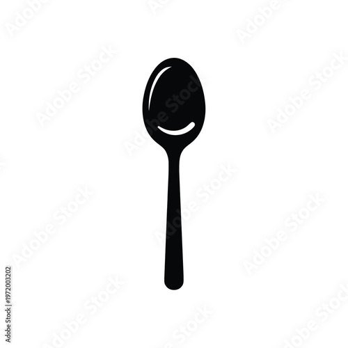Spoon Silhouette - Minimalist Design of a Utensil for Culinary Use.