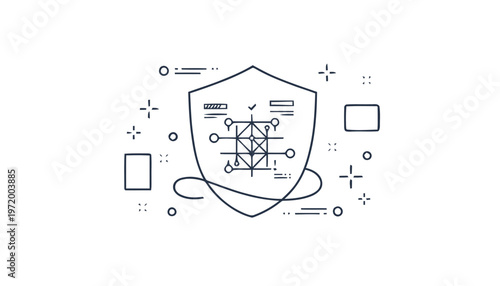 Shield with Intricate Network Design for Security and Protection.