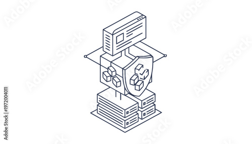 Stack of server computer hardware.