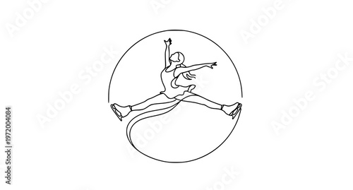 a woman ice skates in a circle