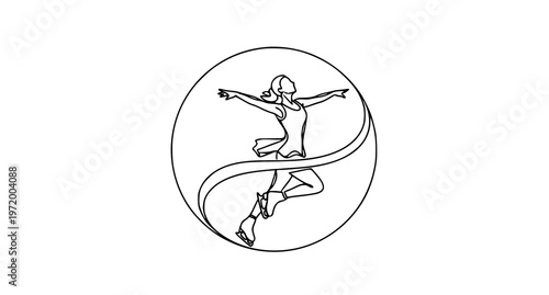 a woman in a yoga pose inside a circle