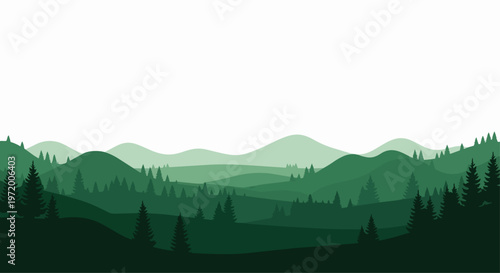 Green mountains landscape illustration outdoors nature scenery