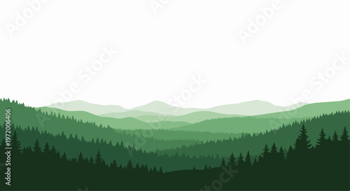 Green mountains landscape illustration peaceful scenery vector background