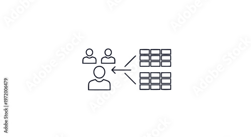 Three People Interacting with Data Blocks in a Visual Representation.