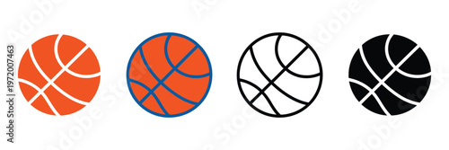 Basketball icon vector isolated on white background, round ball graphic, athletic game symbol, sports design element, indoor and outdoor basketball representation
