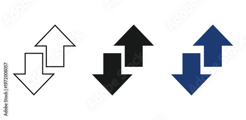 Set of Up and Down Arrow Icons – Directional Vector Symbols Collection