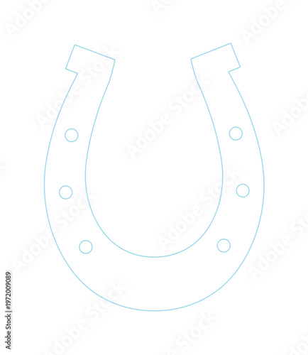 Minimalist horseshoe outline vector, a simple good luck charm illustration, lucky symbol graphic resource for design projects, fortune and success icon.